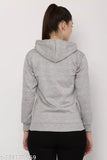 Silver fleece zipper hoodie jacket, solid pattern, MAM FASHION long sleeves, size S-XXL, made in India
