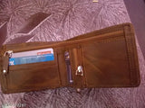 Faux leather men's wallet, solid pattern, modern design, fashionable accessory from India