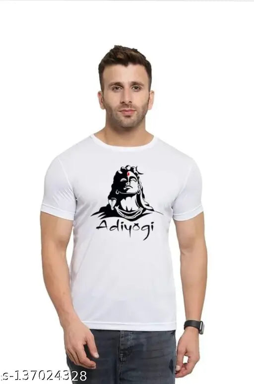 Mens Regular FIT Cotton Rich Printed Round Neck T-Shirt