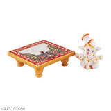 White Italian Marble Ganesh idols on marble base for home Pooja Room, handcrafted by Samarth. Dimensions: L 9.5 cm x W 5.5 cm x H 5.5 cm, weight 200 gm. Made in India