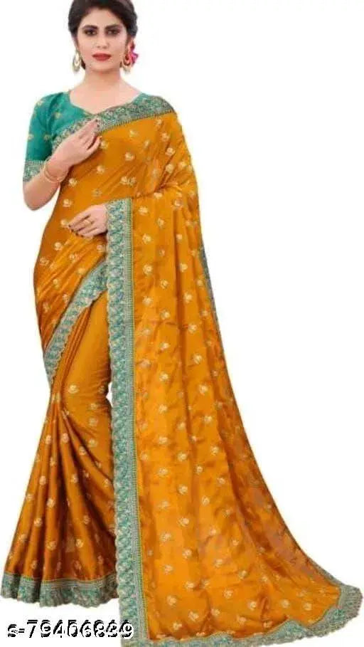 Brown embroidered saree for women