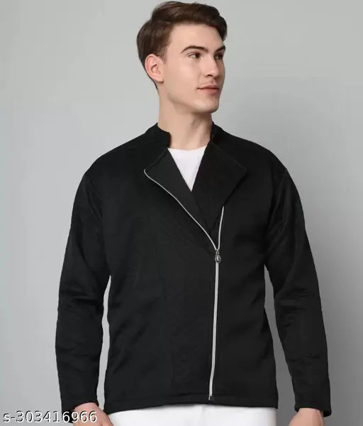 Black cotton zip jacket with lining, for boys