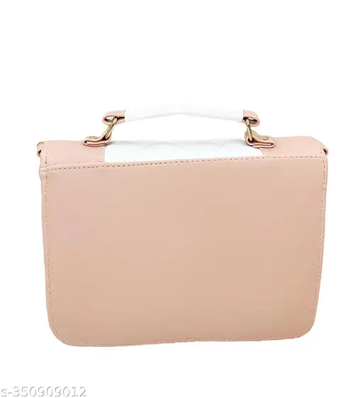 Pink crossbody sling bag with adjustable strap and main compartment