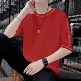 Cotton short-sleeved men's t-shirt, solid design in hip hop style, size S (36 inches chest), made in India