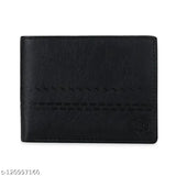 Textured PU leather slim wallet, faux leather men's bi-fold with detachable card slot and extra chain pocket, stylish design for modern and sophisticated use
