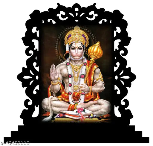 Multicolor acrylic Unique Hanuman Murti, divine spiritual gift item for home decor or office study table, 11.5cm x 10cm x 2.5cm