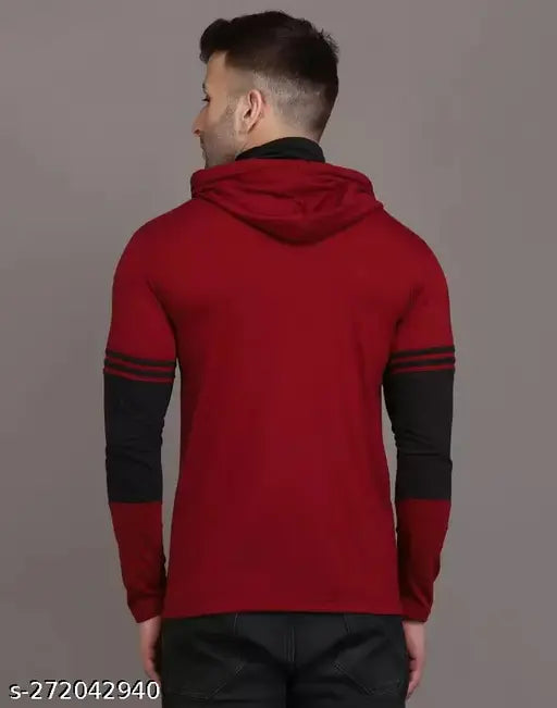 Cotton blend hooded t-shirts combo 3 for men and boys, solid color long sleeves in various sizes, fresh summer styles with masks, under $299 deal