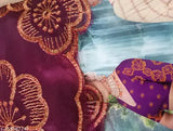 Purple, patterned foil printed saree