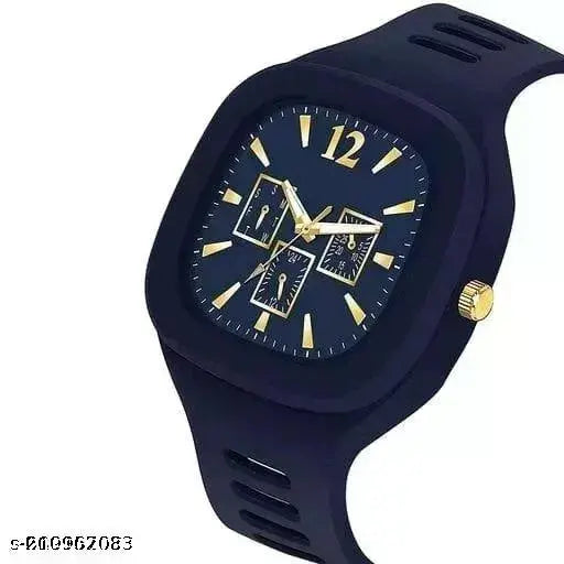 Black and gold analog watch with a chronograph function