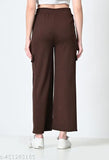Trendy solid cotton blend 4-pocket cargo pants combo (2pcs), high waist, XS-XXL, India origin