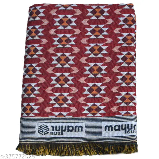 Lightweight cotton Solapur Chaddar, 100% pure, 240-thread count, 57x87 inches, ideal for single bed, Indian ethnic motifs design