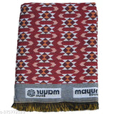 Lightweight cotton Solapur Chaddar, 100% pure, 240-thread count, 57x87 inches, ideal for single bed, Indian ethnic motifs design