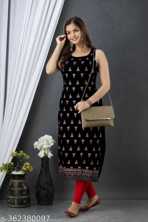 Rayon printed sleeveless kurti for women, Indian ethnic fashion in single sizes (S-5XL)