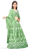 Antick lehenga choli: Embroidered net lehenga and dupatta for girls aged 5-6 years, semi-stitched with aplik work