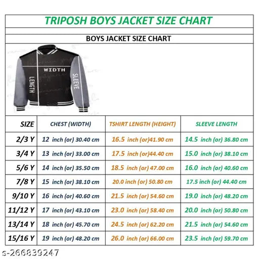 Printed boys black varsity jacket with button and hood, 100% polyester