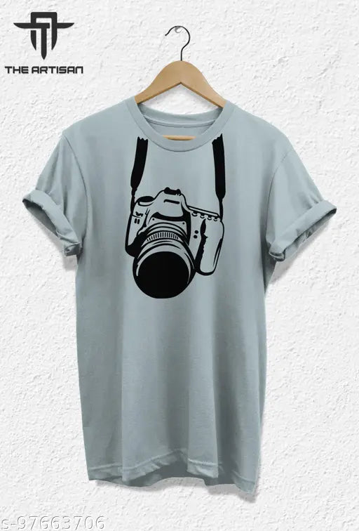 Striped polyester round neck t-shirt for men, high-quality artisan make from India