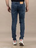 Solid grey denim men's jeans by Lzard, perfect fit for everyday wear
