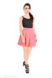 Pink polyester solid skirt for women, XS to XXL sizes available