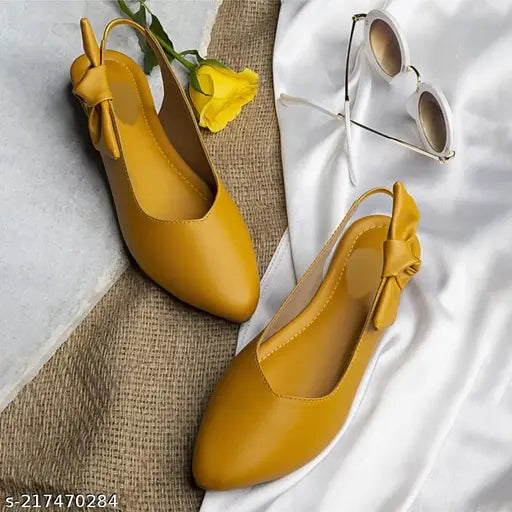 Synthetic boat shoes, Nikunj Store Woman Point Bow Bellie in solid pattern, slip-on style, available in various Indian sizes
