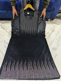 Imported velvet kameez, navy blue, long sleeve