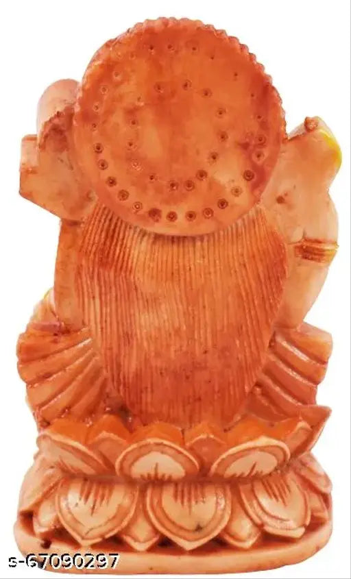 Brown ceramic Saraswati Murti figurine, hand-crafted God idol for religious and decorative use (10cm height)
