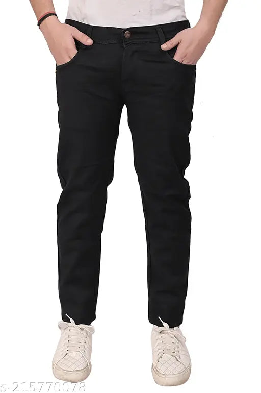 Black denim men's jeans by Jack Rider, solid pattern, size 30/waist 30in/length 30in