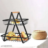 Kitchen fruit rack, black, 2 layers