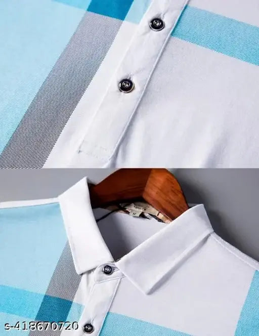 Cotton blend striped polo neck half sleeve t-shirt combo pack of 2, neutral colors, suitable for casual or dressier occasions, comfortable short sleeves, relaxed fit, perfect for layering, country of origin: India
