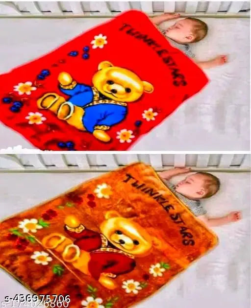 Multicolor Mink Blanket Pack, microfiber hooded baby blankets, soft & cozy for newborns, set of 2 from Sainam, India