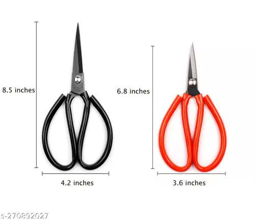 Heavy-duty metal scissors for Bonsai, flowers, and plants trimming - HAMLET Professional combo pack of 2 (Vastu compliant)