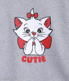 Cotton blend girls' CUTIE print sweatshirt with long sleeves for autumn/winter/spring, fancy winter top in 2-3 years size