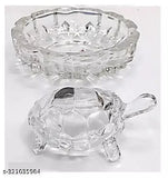 Crystal turtle showpiece, handcrafted in India for Feng Shui and Vastu, 11cm x 4cm x 3cm