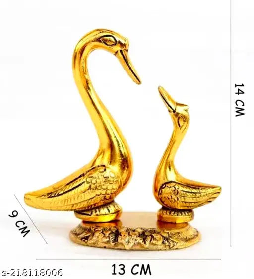 Metal swan pair for showpiece, idol home decor - 13ft x 14ft x 10ft, Indian handcrafted metal sculpture for living room decor