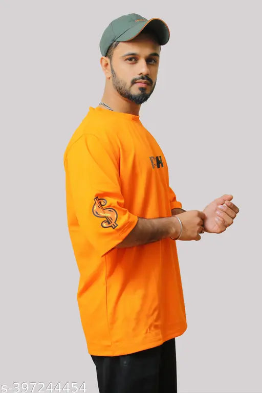 Imported polyester Kush print drop shoulder oversized t-shirt, rarescape branding on front chest area, short sleeves, size M (38in chest, 26in length), made in India