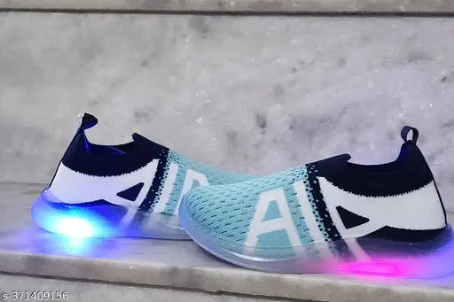 Kids' mesh slip-on LED light shoes, PVC sole, trendy & comfortable, size 18-21 Months