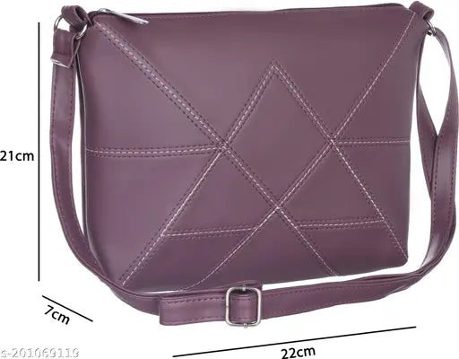 Purple cross body American stitch sling bag