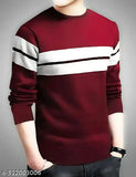 Autna striped cotton blend round neck t-shirt for men, colorblocked design perfect for daily wear or festivals