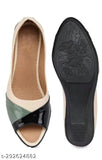 Multicolor synthetic leather slip-on ballerinas, Laxmi Trace stylish women's footwear from India