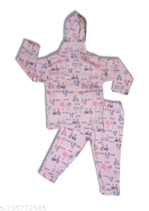 Baby Boy and Girl Unisex 100% Soft Cotton Winter Wear Dress Hoodies Set Full Sleeves Clothing Suit