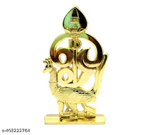 Metal Indian god idol Vel Mayil Murugan, intricately designed and 0.5 cm in all dimensions