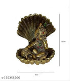 Metal Krishna Idol Ladoo Gopal cover for pooja and decor, 8 cm x 11 cm x 8 cm (Indian origin)