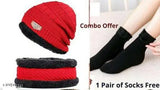 Combo pack of 2 (1 neck set+ 1 worm velvet socks) Trending, very stylish, worm , soft , fully fur inside in neck set( cap & neck muff) / Trendy winter socks inside finished with soft velvet which makes your foot relax worm and sweat free ,stylish one size