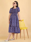 Crepe printed net dress for girls, 7-8 years or 9-10 years, Indian origin
