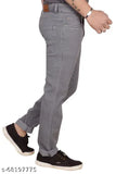 Black cotton men's straight grey jeans, regular fit stretchable with LIGHTGREY color, sizes 28 & 48