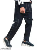 Black denim baggy men's jeans by Markview, sleek and versatile, cargo-inspired fit