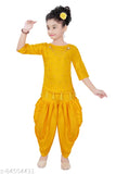 Embellished rayon party kurti and dhoti set for girls, Indian kids wear (ages 0-6 years)