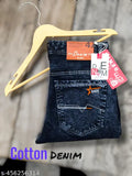 Decoede men's denim jeans, blue wash, faux leather patches