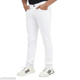 Stylish men's denim jeans, solid pattern, size 28, 30, 32, 34 or 36, made in India