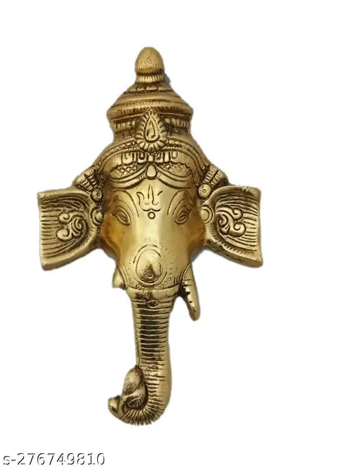 Metal Ganesh wall hanging, 5x1.5x8 inches, premium quality, Indian origin, brings prosperity and positivity for room décor