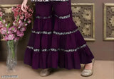Embroidered crepe kids' girls Kurta & Sharara Set, A-line calf length with dupatta, trendy fashion for ages 7-8, India